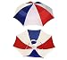4 Pack Umbrella Hat Cap Hands Free with Head Strap for Sun Rain Red White Blue