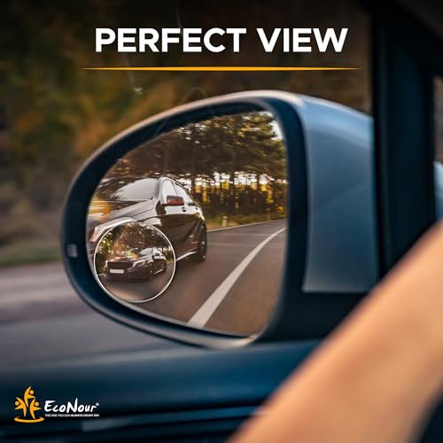 image for EcoNour Blind Spot Mirror for Car (2 Pack) - 3X Larger View, Convex Re
