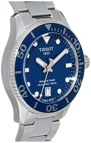 Tissot Unisex Seastar 1000 36Mm 316L Stainless Steel Case Quartz Watch, Grey, Stainless Steel, 18 (T1202101104100) #TOP3