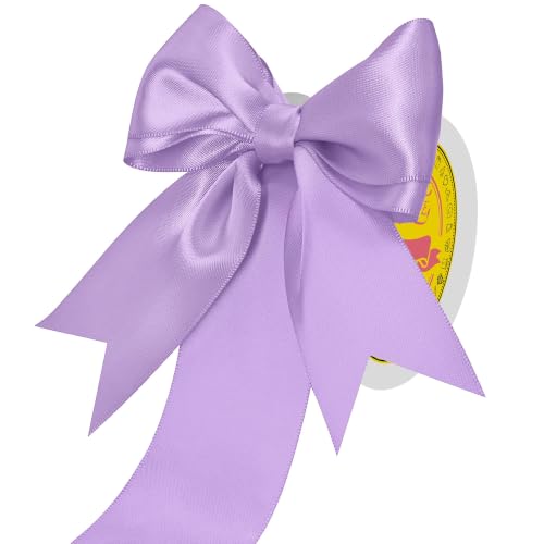 Image of Double Face Light Purple Satin Ribbon 2 inch X 25 Yards for Gift Wrapping Very Suitable for Weddings Party Hair Bow Invitation Decorations and More