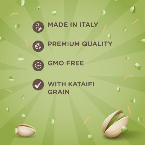 Image of EATALIAN by AMZ BETTER Pistachio Cream with Kataifi, 17.63 oz /500 gr, Delicious Spreadable Cream with Sweet and Unique Taste, Perfect with Ice Creams, for Filling Cakes and Dubai Chocolate, Made in Italy