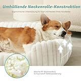 COZY KISS Orthopädisches Waschbares Hundebett, für Kleiner und Mittel Hunde, Weicher Kunstfell Hundekorb, Haustiersofa mit Hoher Umrandung, Flauschig, Rutschfestes, 76,2 x 58,4 x 17,8 cm, Beige