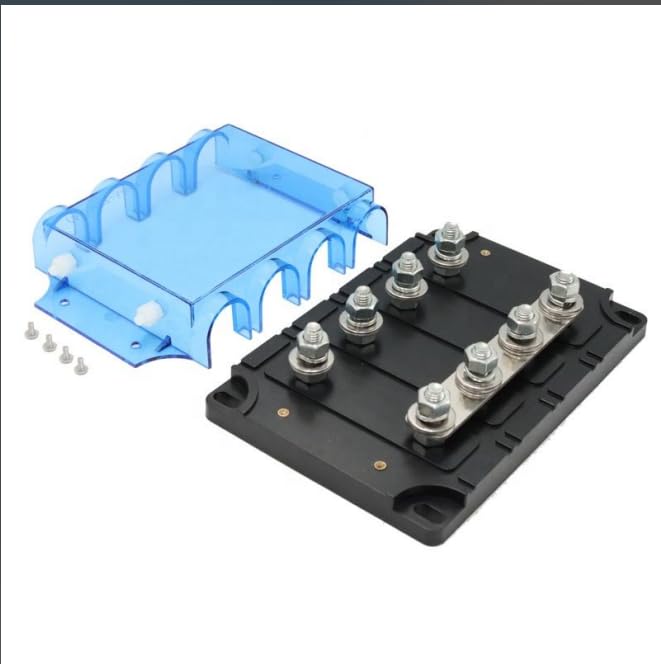 4-Way ANL Fuse Box Holder, 32V 300A DC, Bolt Down Design with Low Breaking Capacity, Power Distribution Block