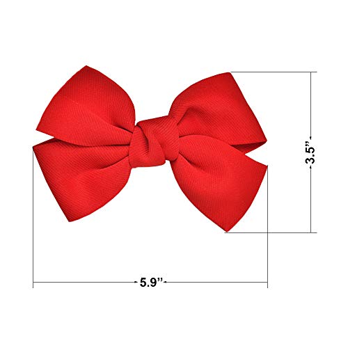 Bow Hair Clips Bowknot Barrette Headband Hairband Christmas Women Girls Kids Headdress Headwear Headpiece Party Decoration Cosplay Costume Hair Bands Cute Handmade Hair Accessories 2 Pack Red #TOP6