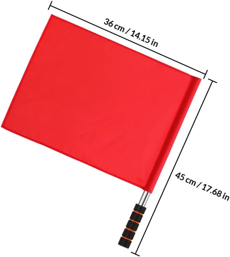 8pcs Red Safety Signal Flags with Stainless Steel Handles for Sports Referee, Railway Safety, and Field Training Use