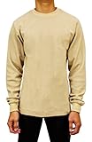 Access Men's Heavyweight Long Sleeve Thermal Crew Neck Top Khaki Large