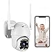 Produktbild PTZ Kamera Aussen WLAN IP Dome Überwachungskamera Nachtsicht, Zwei Wege Audio, APP Alarm, Bewegungserkennung, IP66 Wasserdicht, Fernzugriff, Pan 355°/ Tilt 90°