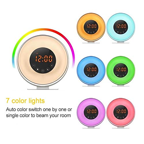 SHEEP Reloj de la mesilla de Alarma de Radio LED multifunción táctil Inteligente de Despertador Despertador Ligero con Radio FM El Tiempo preciso
