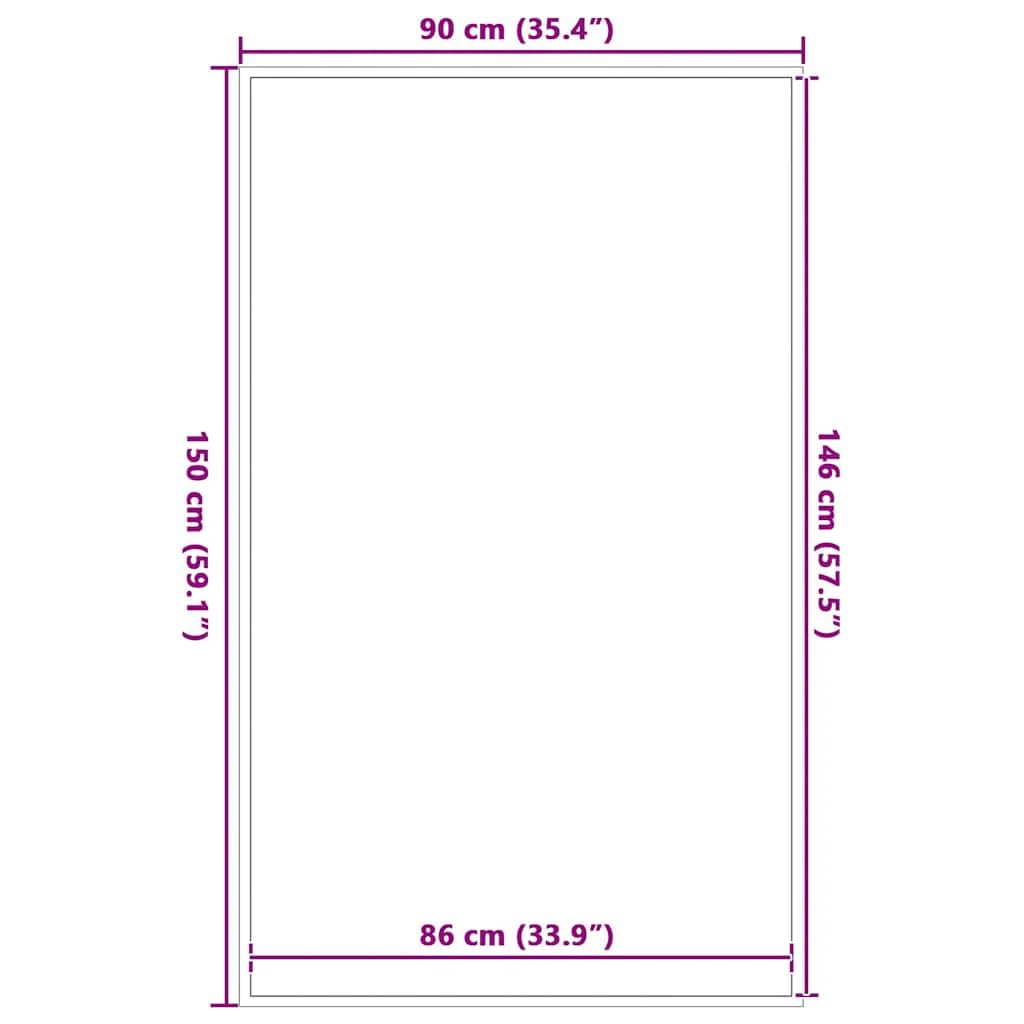 Felpudo a rayas negras y grises, 90 x 150 cm, de polipropileno, para interior y exterior, antideslizante, para entrada de casa, pasillo y terraza, resistente
