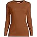 Lands' End Womens Long Sleeve Micro Rib Crew Rich Ginger Brown Tall Medium