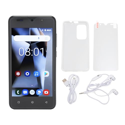 MTLAVISHY Ultra Slim Smartphone 5.0 Pulgadas HD 4GB RAM 32GB ROM 8MP 8MP Cámara Trasera Dual Tarjeta Dual Teléfono móvil en Espera para Android 12 (Negro)