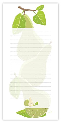 Quire Magnetic Shopping List Notepad - Pears Design - 50 Sheets - Size 210mm x 100mm
