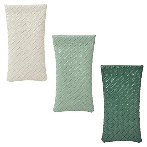 minkissy 3個 メガネバッグ メガネケース メガネ サングラスの上から シックなサングラスバッグ オーバーグラス用サングラス サングラスケースソフト 眼鏡ポーチ メガネポーチケース レザー