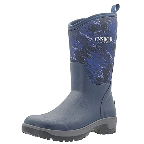 Image of CNSBOR Men's Rain Boots - Waterproof Rubber Insulated Boots for Fishing, Agriculture & Industrial Working