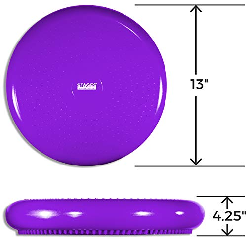 Image of Stages Learning Sensory Builder Class Pack of 10 Active Attention Chair Cushion for Wiggly Bottom Kids Seat Purple 13 inch x 2.5 - Class Pack Class Pack Purple Wiggle Cushions