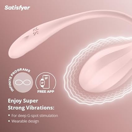 Satisfyer Ribbed Petal Connect App | 11 cm | Vibrador del punto G | Vibrador portátil con control remoto | Recargable| Resistente al agua (IPX7) | Silicona respetuosa con la piel, color:rosado