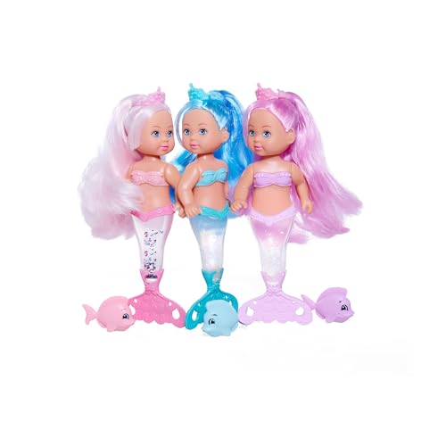 Simba Evi Love Mermaid - Moving Doll with Fin that Sparkles When Shake Random Colour 14 cm Age 3+