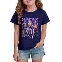 T-Shirts à Manches Courtes Fille Filles Tee Shirt Col Rond Graphique Décontracté Comfortable Mignon Enfants Tee-Shirt