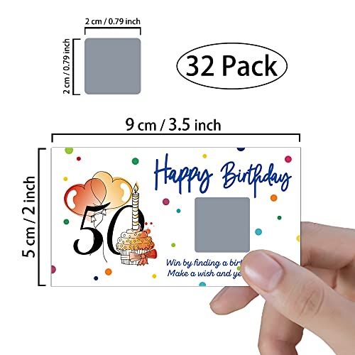 REWIDPARTY Tarjetas Rasca y Gana Fiesta 50 Años 32 Piezas miniatura 2