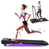 Merax Incline Foldable Treadmills, 2.5 HP Under Desk Walking Pad, 3 in 1 Portable Treadmill for Home Office, Remote Control Small Treadmill with LED Display, 300LB Capacity