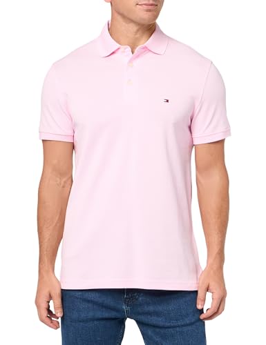 Image of Tommy Hilfiger Men's Short Sleeve Polo Shirts in Slim Fit with Stretch and Organic Pique Cotton