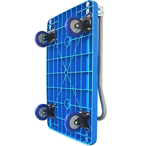 Carretilla Plegable con 4 Ruedas Plataforma 90X60CM Azul miniatura 3