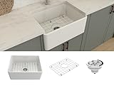 TERRAlife Bar Harbor Farmhouse Apron Front Fireclay 24 in. Single Bowl Kitchen Sink in White