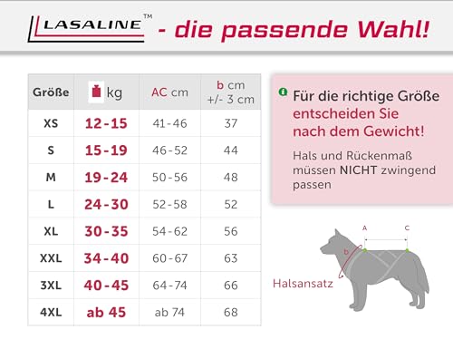 LASALINE Hunde Zuggeschirr X Back für Canicross Hundesport Dogscooter Bikejöring Schlitten in Schwarz Neonorange