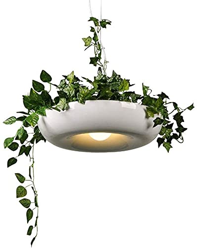ZMYZMY Purifying Air Indoor Aluminum Ceiling Droplight Fixtures Simple Metal Hanging Lantern Bar Dining Room Green Plant Restaurant Pendant Light E27 Edison