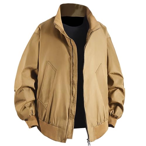 Munweiyu Chaqueta bomber ligera y fina para hombre, chaqueta de entretiempo, cuello alto, chaqueta de aviador, chaqueta de aviador, chaqueta de aviador, chaqueta universitaria, chaqueta de primavera