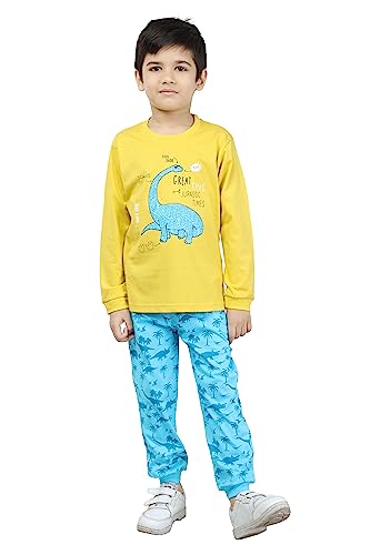 Image of BABA AND BABY Long Sleeves Round Neck T-Shirt and Pant Set for Baby Boys