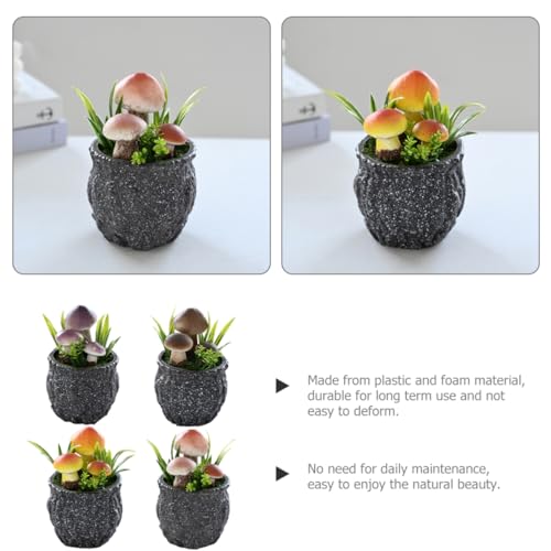 Mini plantes artificielles Milisten en pot pour bureau et salon lot de 4
