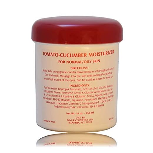 Dinur Cosmetics Tomato Cucumber Moisturizer 16 Oz, Hydrating Face Moisturizer with Plant Ingredients to Nourish Dry Skin, Anti-Aging Face Cream to Minimize Wrinkles, Tighten Pores & Balance pH Level