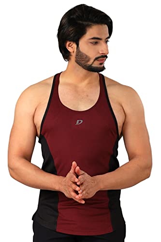 Image of DECISIVE Fitness Men's Round Neck Gym Y-Back Designer Vest