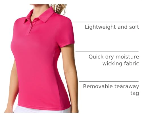 Image of Casei Womens Shorts Sleeve Polo Golf Shirts Quick Dry UPF 50+ Tennis Pickleball Top Collared Casual Work Athletic Shirts