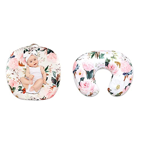 Image of Newborn Lounger Cover and Nursing Pillow Cover,Pink Flower