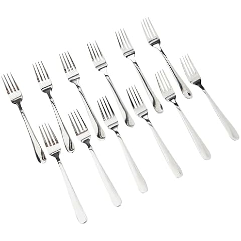 Grunwerg Stainless Steel Dessert Forks, Pack of 12 Cover