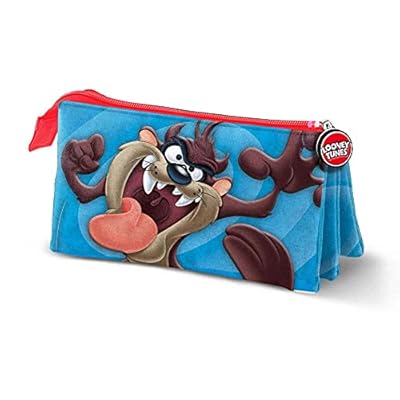 Looney Tunes Taz Tasmanian-Estuche Portatodo Triple, Azul, 23.5 x 10 cm | Ya disponible en tu tienda friki favorita! En mundofriki.es!