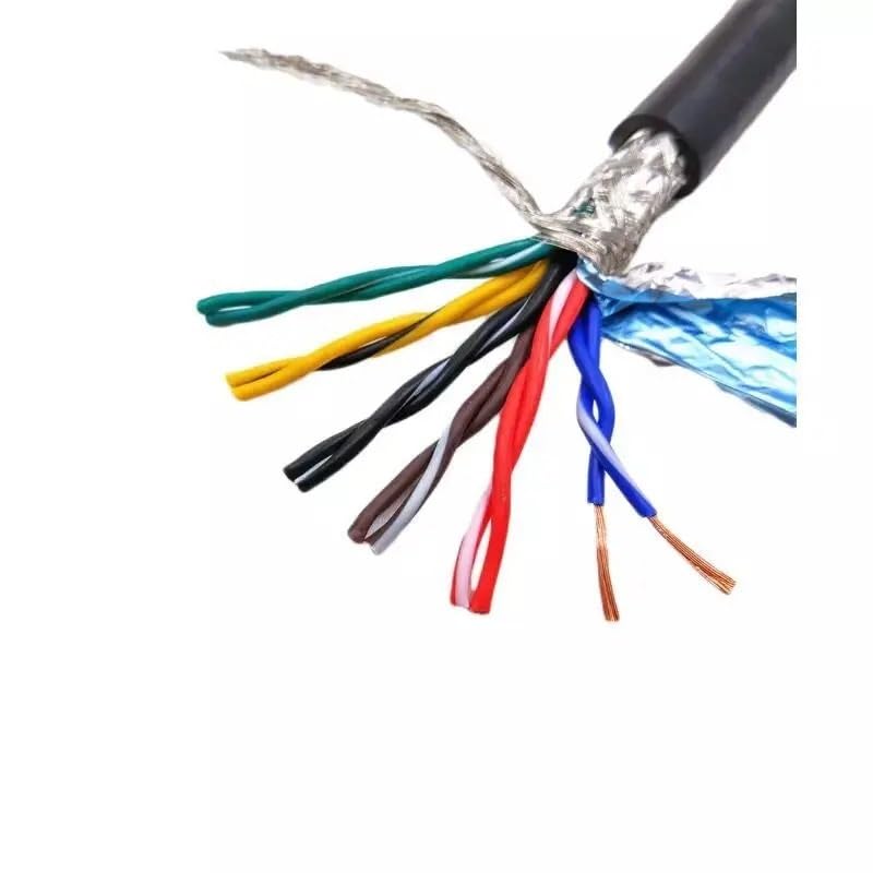 2Meter RVSP Twisted Pair Shielded Cable 26/24/22/20/18AWG 2/4/6/8 Cores RS485 Signal Control Wire Tinned Copper Wire Audio Cable(4Cores 12Meters,26AWG 0.15mm2 Gray)