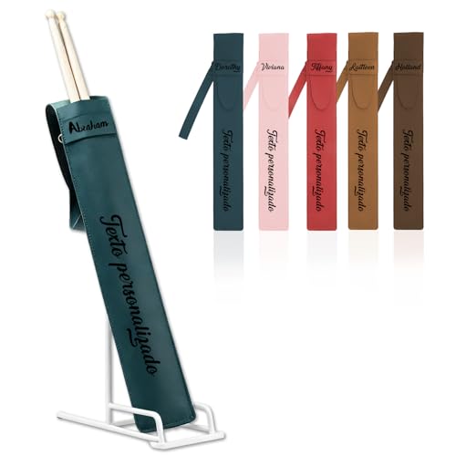 Bolsa de Baquetas Personalizada Bolsa de Cuero Portátil Texto Personalizado Regalo Personalizado Para Principiantes Bateristas