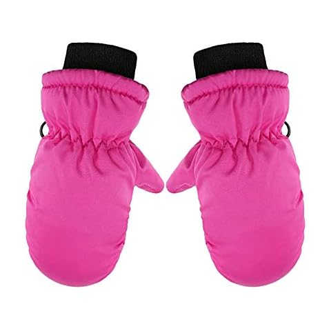 JoyJay Toddler Baby Ski Gloves Baby Boys And Girls Winter Warm Thick Waterproof Snow Solid Color Mittens Fit for 3-5 Ages Unisex Children Cover