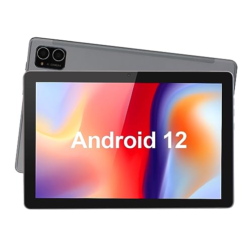 C idea 10-Zoll-Tablet, Android 12-Tablet-PC mit 64 GB ROM, 3 GB RAM und 128 GB erweiterbar, kratzfestes HD-IPS-Display/Octa-Core-Prozessor/Gesichtsentsperrung/GMS-Zertifiziert (Grau)