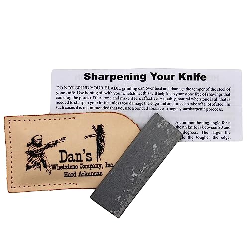 Dan'S Whetstone Company, Inc. FAP-13A-L Genuine Arkansas Hard (Fine) Pocket Knife Sharpening Stone Whetstone 3 Inch X 1 Inch X 1/4 Inch In Leather Pouch Fap-13A-L thumb #2