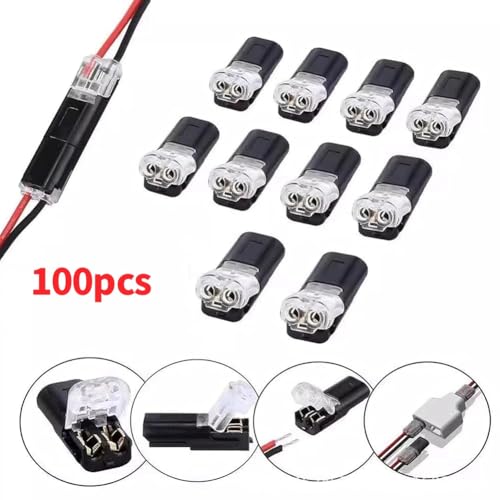 Lobamop 100PCS Connecteurs de Bande LED 2 Broches, Connecteur de Sans Soudure, Connecteur Enfichable Double Câble avec Boucle de Verrouillage. – vue 3
