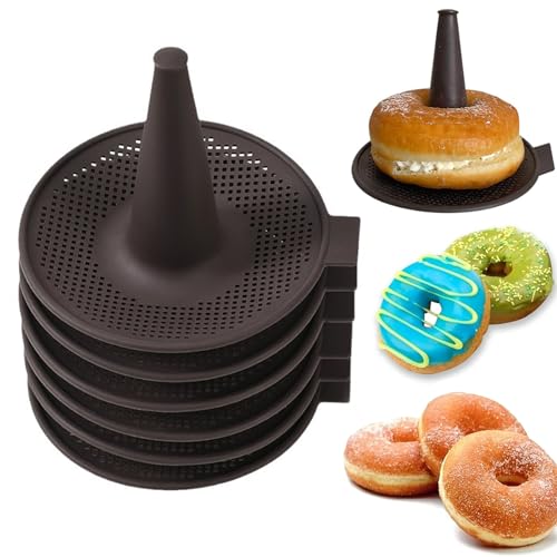 YUYEJIAYE Silicone Donut Mould Set 6-Piece | Stackable Non-Stick Baking Tray for Doughnut, Bagel & Cake Pans | Reusable Pastry Moulds with Mesh Perforation, Easy Clean & Oven Safe for Home Bakers