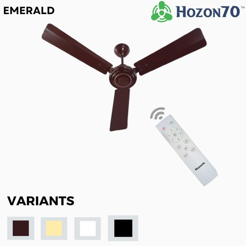 Image of Emerald 1200 mm BLDC ceiling fan with remote and energy saving technology with 2 years warranty White colour emerald model no : 48WE