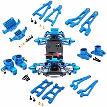 14PCs for Hyper Go 1/20 RC Car Parts, Metal Upgrade Swing Arm Steering Cup Rear Hub Shock Tower, Modification Kit for Hyper Go MJX 1/20 20208 C8811 RC Car Accessories Blue