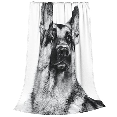 WOWUSUO German Shepherd Dog Blanket Animal Throw Bed Blankets Cozy Lightweight Soft Bedding for Sofa and Bed Office Travel 80x60 inches