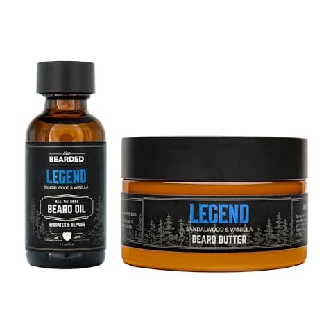 Live Bearded: Beard Oil and Beard Butter Grooming Kit - Legend - All-Natural Ingredients with Shea Butter, Argan Oil, Jojoba Oil and More - Beard Growth Support - Made in the USA Cover