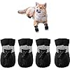 YAODHAOD Dog Shoes for Small Dogs Anti Slip Dogs Boots Paw Protector for Winter Snowy Day Summer Hot Pavement Dog Booties with Reflective Straps Cat Dog Shoe for Indoor Hardfloors Black 7